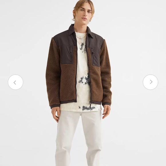 H&M Men’s Regular Fit Fleece Overshirt - Picture 2 of 13